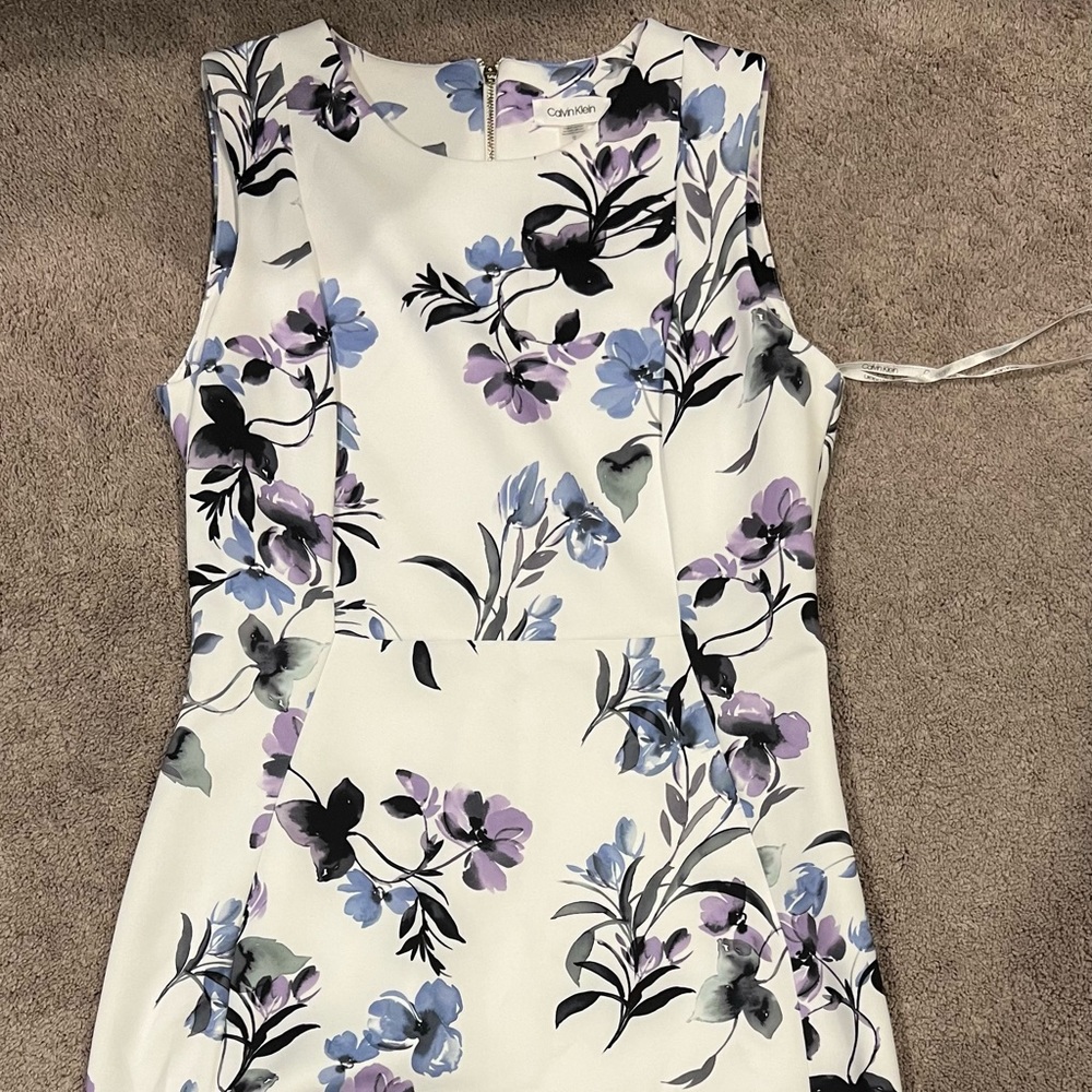 Calvin Klein, purple and blue short dress
